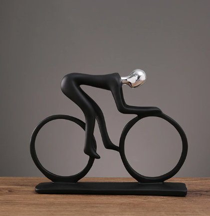 fietsbeeld kampioen fietser sculptuur - Cybike