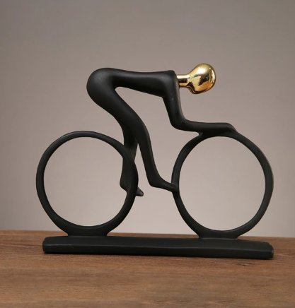 fietsbeeld kampioen fietser sculptuur - Cybike