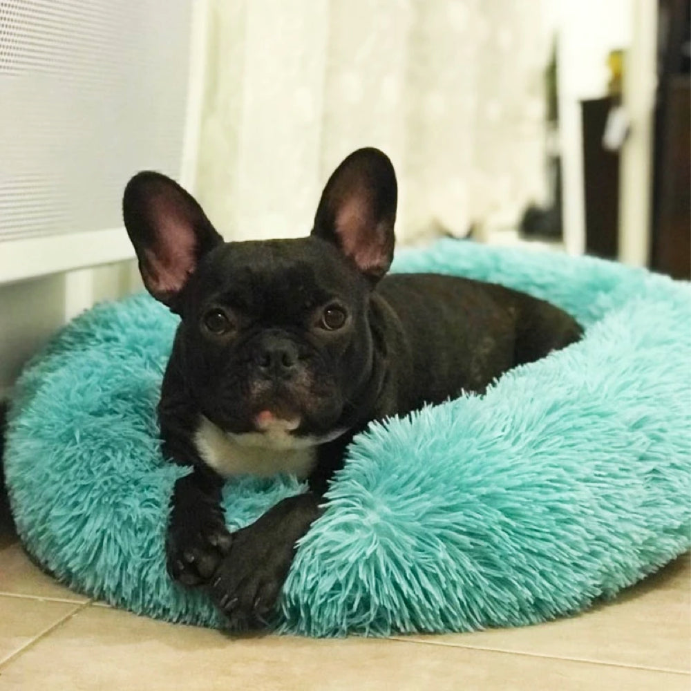 Donutvormig Huisdierbed van Ademend Pluche Katoen voor Honden en Katten - Adam