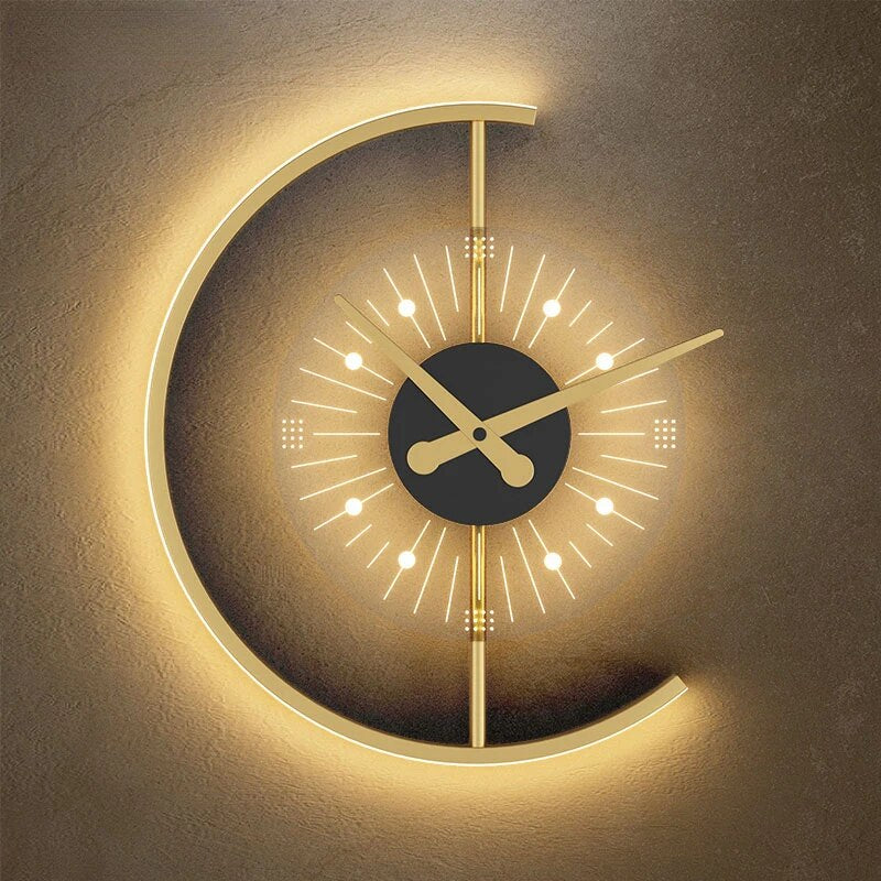 ClockLamp | Moderne LED Wandlamp met Klok | Stijlvolle Verlichting