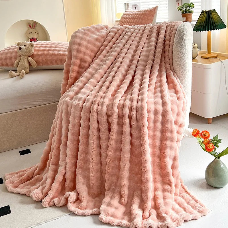 Coral Beds Bubbelvormige fleece flanellen dekens - Pedsy