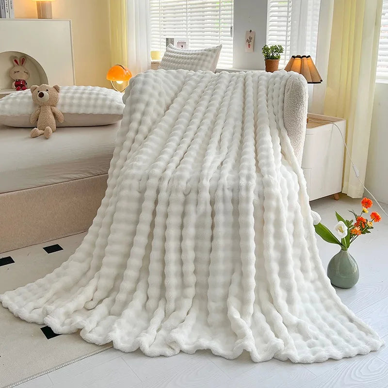 Coral Beds Bubbelvormige fleece flanellen dekens - Pedsy