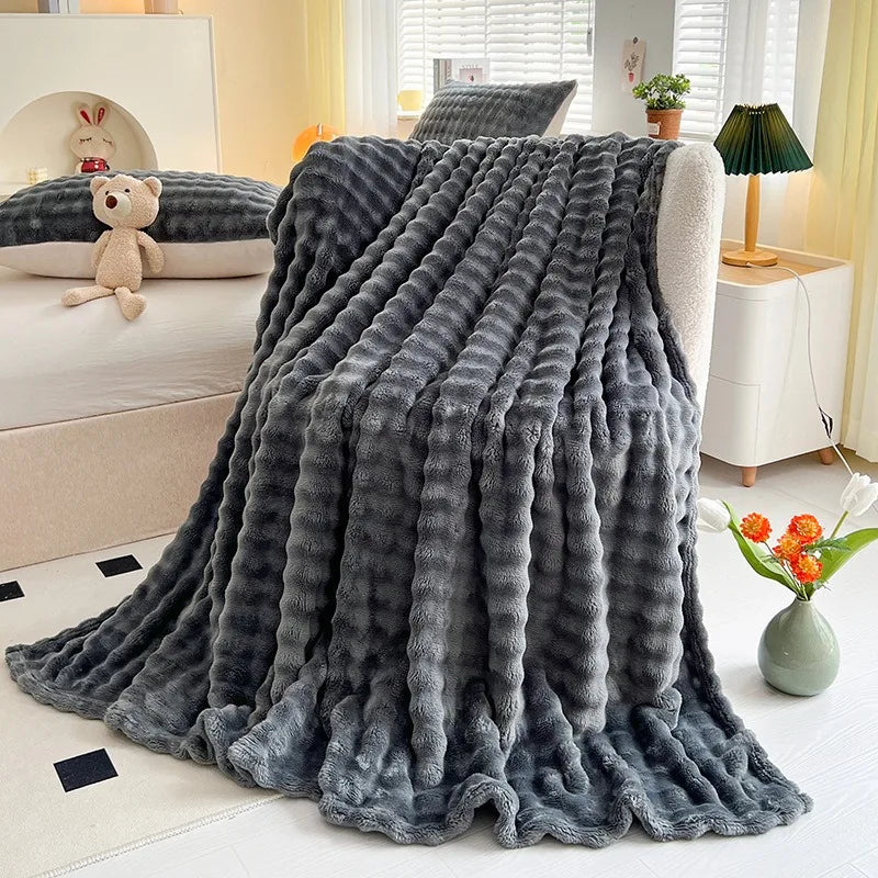 Coral Beds Bubbelvormige fleece flanellen dekens - Pedsy