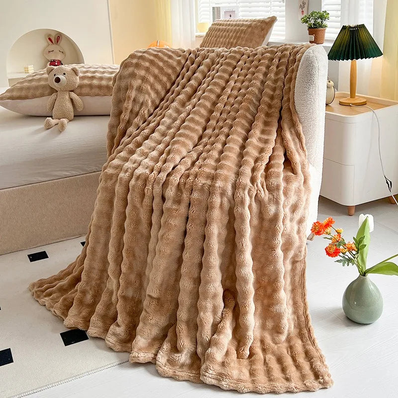 Coral Beds Bubbelvormige fleece flanellen dekens - Pedsy