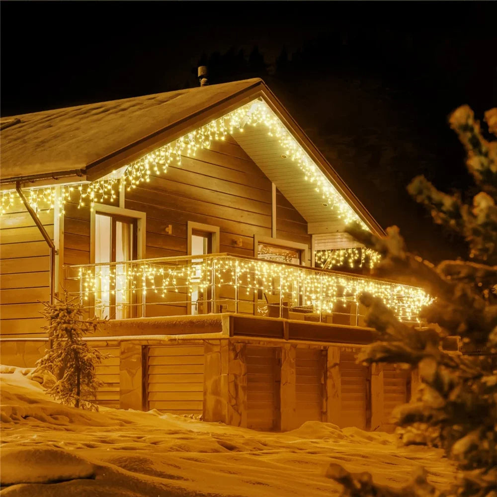 Outdoor Winter Slinger LED Ijspegel Gordijn Kerstverlichting -  Curtcle