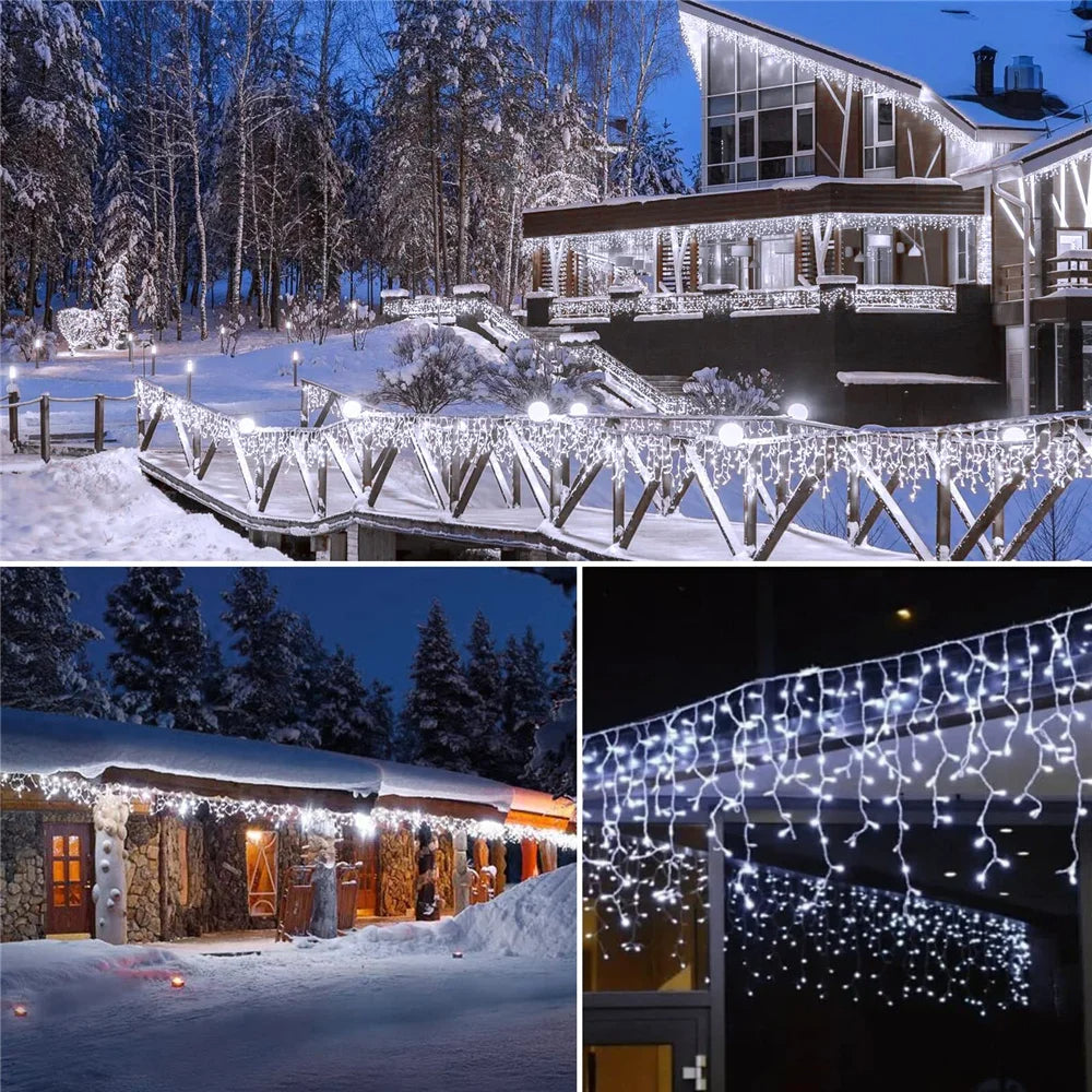 Outdoor Winter Slinger LED Ijspegel Gordijn Kerstverlichting -  Curtcle