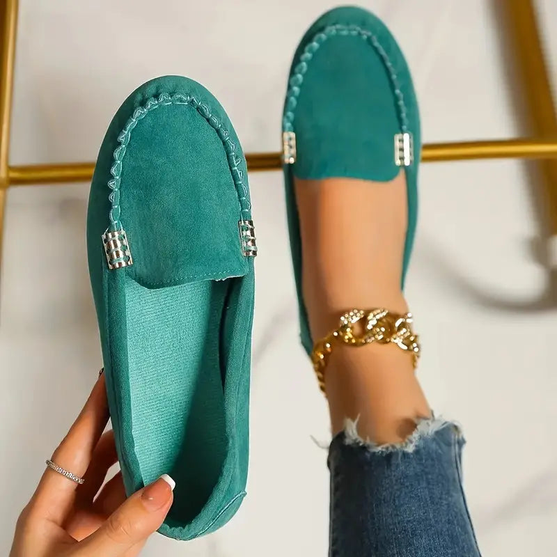 Metalen Decor Loafer Casual slip-on platte schoenen | Moeiteloze Stijl en Comfort - Mabel