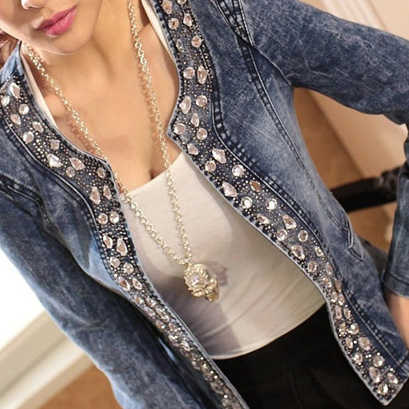 Edgy Dames Spijkerblazer met Studs | Rock jouw Stijl - Derran