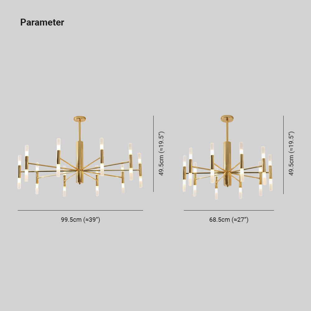 LED Kroonluchter Goud Metaal Woonkamer Slaapkamer - MetShine