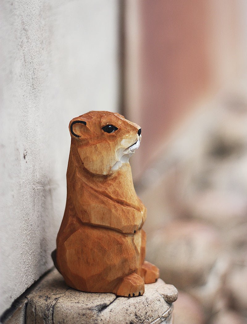 Ivo - Marmot, handbeschilderd houten dierenbeeldje