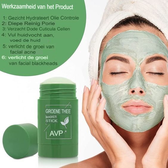 SkinMask - Reinigingsmasker met groene thee-extract als stick - dieptereiniging, verwijdert mee-eters