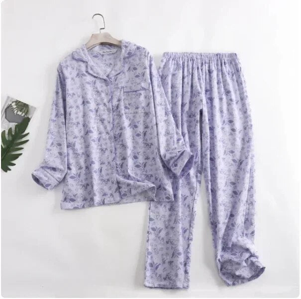 Tweedelige Katoenen Flanellen Pyjama Set | Comfortabele en Stijlvolle Nachtkleding - Morny