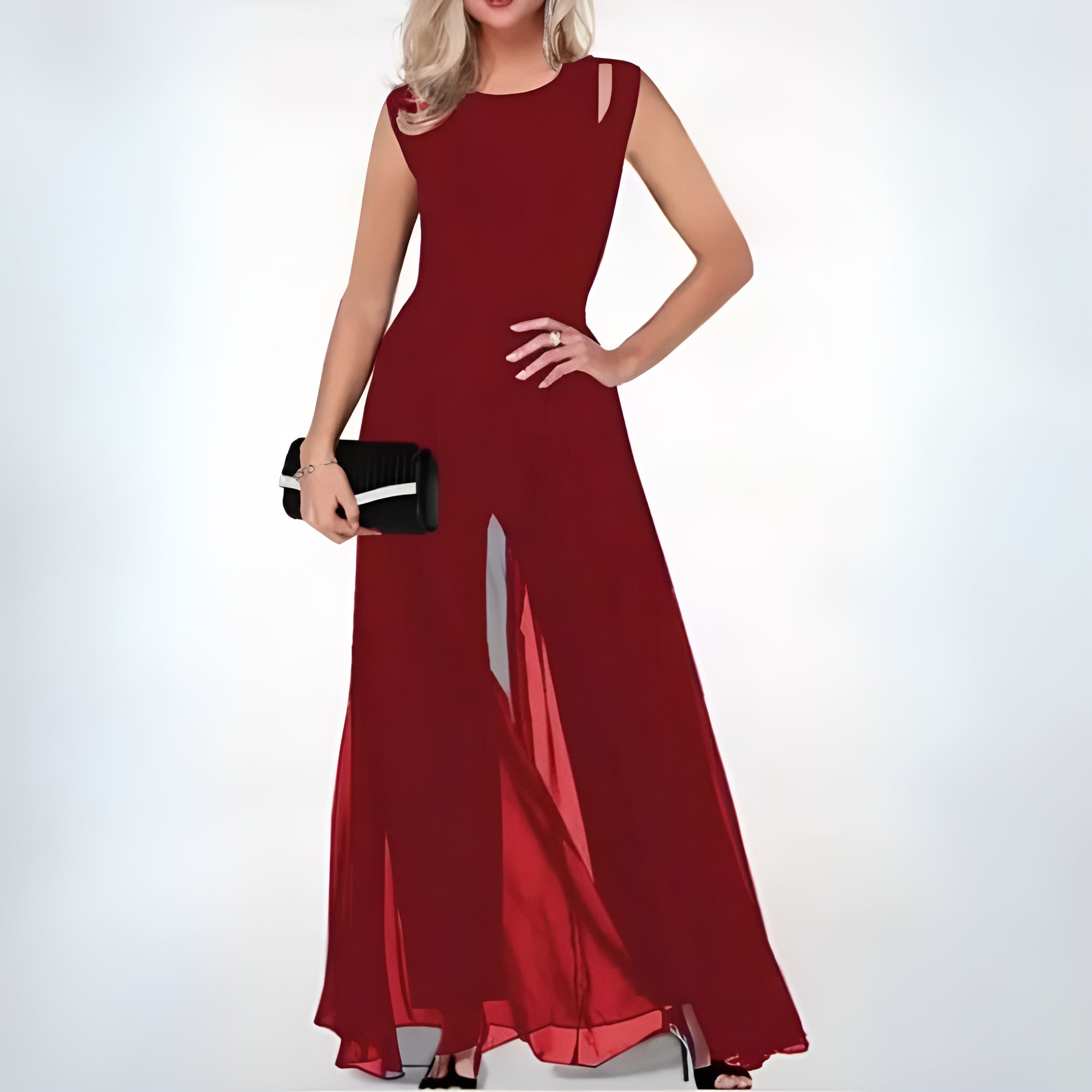 Mouwloze Loose Fit Avond Jumpsuit | Elegante en Sophisticated Stijl voor Elke Gelegenheid - Malicent