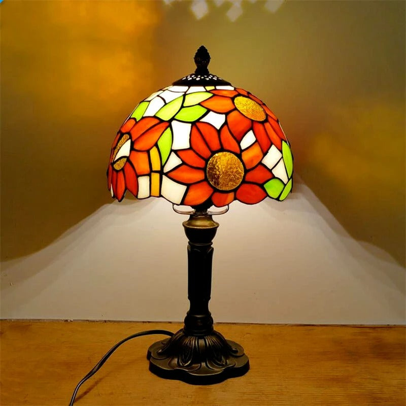 Retro Barok LED Tafellamp met Vintage Tiffany-glas | Klassieke Elegantie en Warme Sfeer - BaroRetro