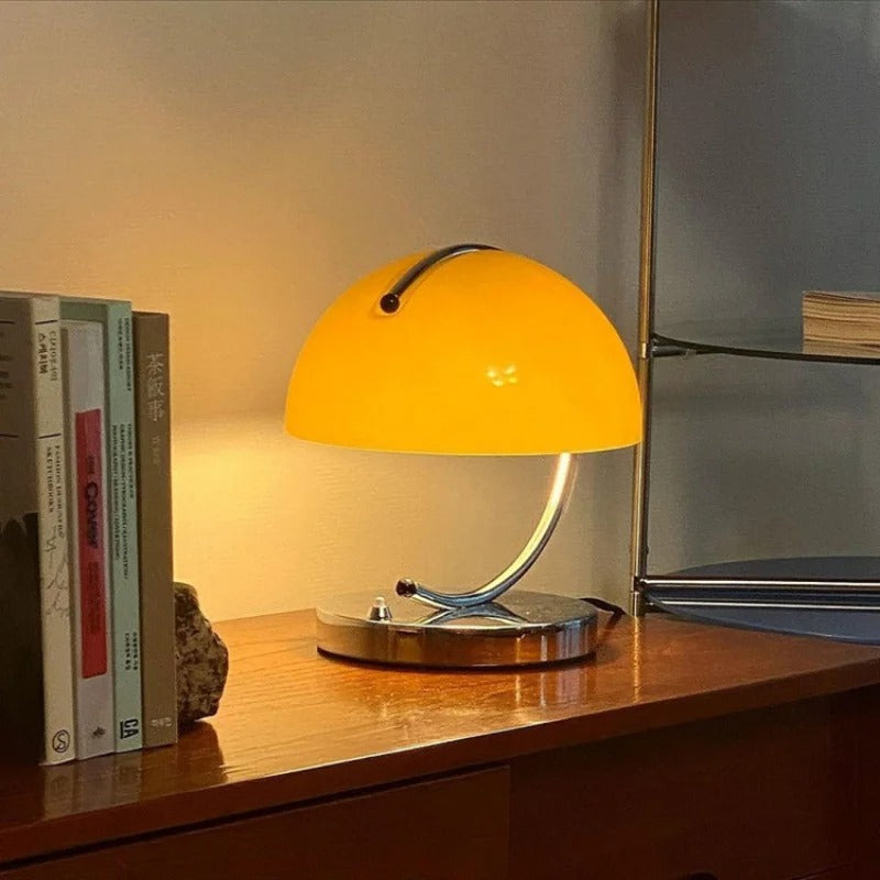 Deense Glazen Bureaulamp | Moderne Paddenstoelvorm voor Elegante Verlichting - DeskWarm