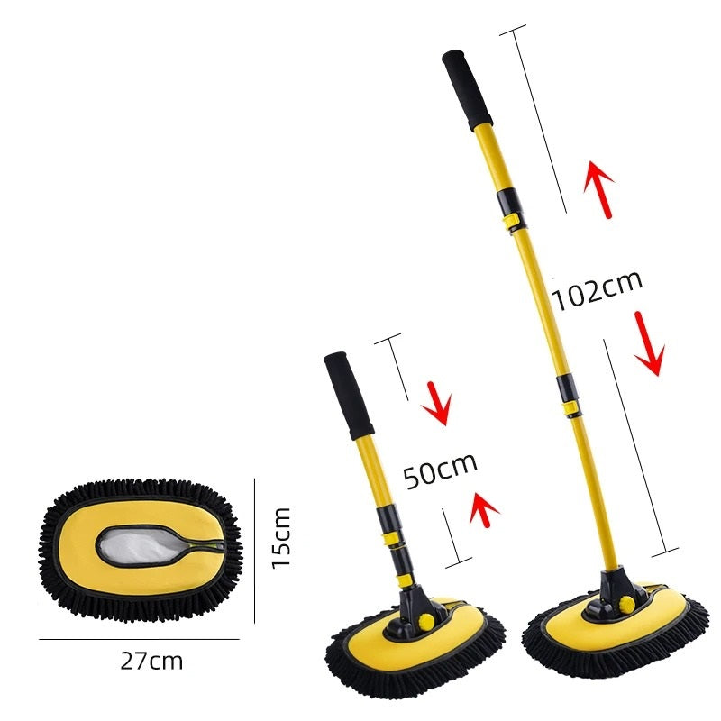 Hanmop | Uitschuifbare mop - Effectieve autoreiniging - reinigt ieder hoekje - microvezelkop