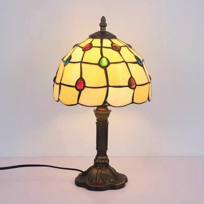 Retro Barok LED Tafellamp met Vintage Tiffany-glas | Klassieke Elegantie en Warme Sfeer - BaroRetro