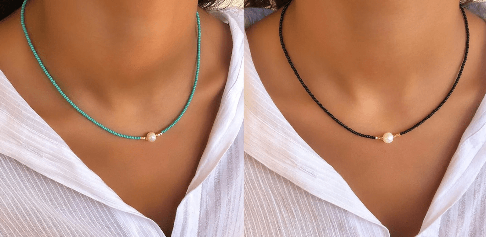 Ketting met natuurlijke parels - Elowren