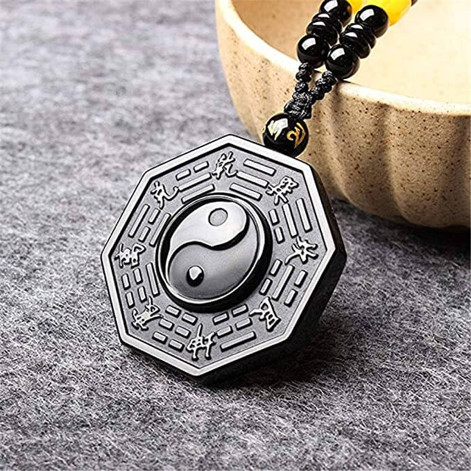 Obsidiaan Yin Yang Ketting - Yanyx